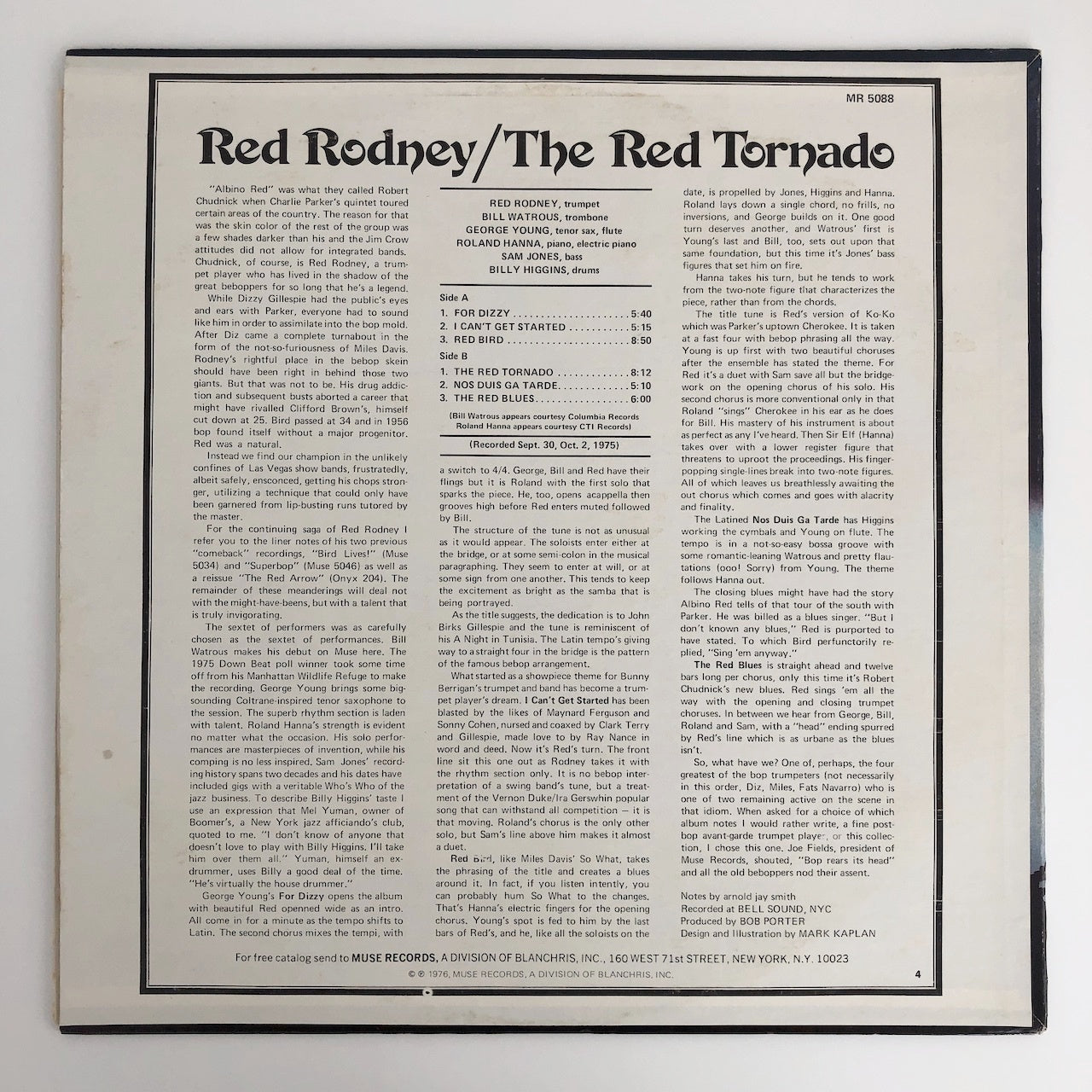 LP/ RED RODNEY / THE RED TORNADO / US盤 MUSE MR5088 – REALLY GOOD