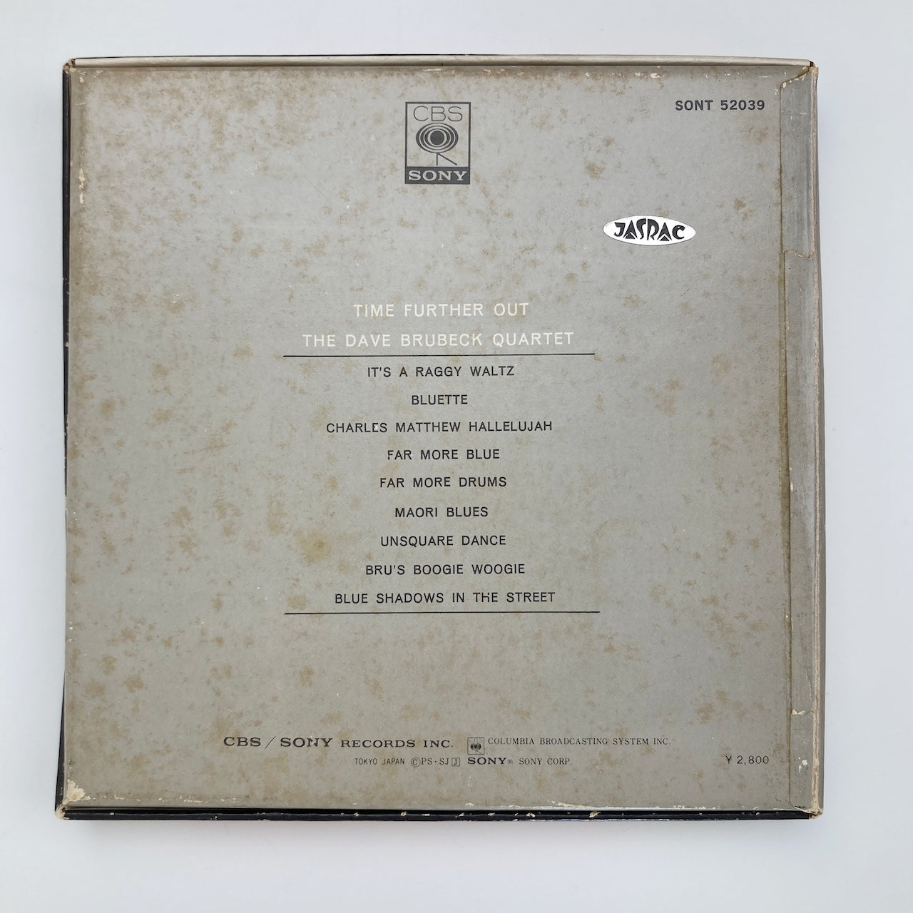 オープンリールテープ/ DAVE BRUBECK / TIME FURTHER OUT / 日本盤 ライナー 7号 19cm/s (7 1/2IPS) 4トラック COLUMBIA