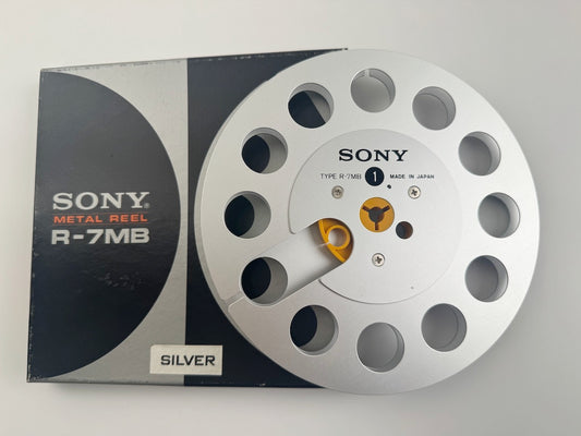 オープンリール 7号 SONY R-7MB シルバー メタルリール 空リール 元箱付き