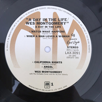 LP/ WES MONTGOMERY / A DAY IN THE LIFE / 国内盤 帯・ライナー(うすヤケ)付き A&M RECORDS LAX3091