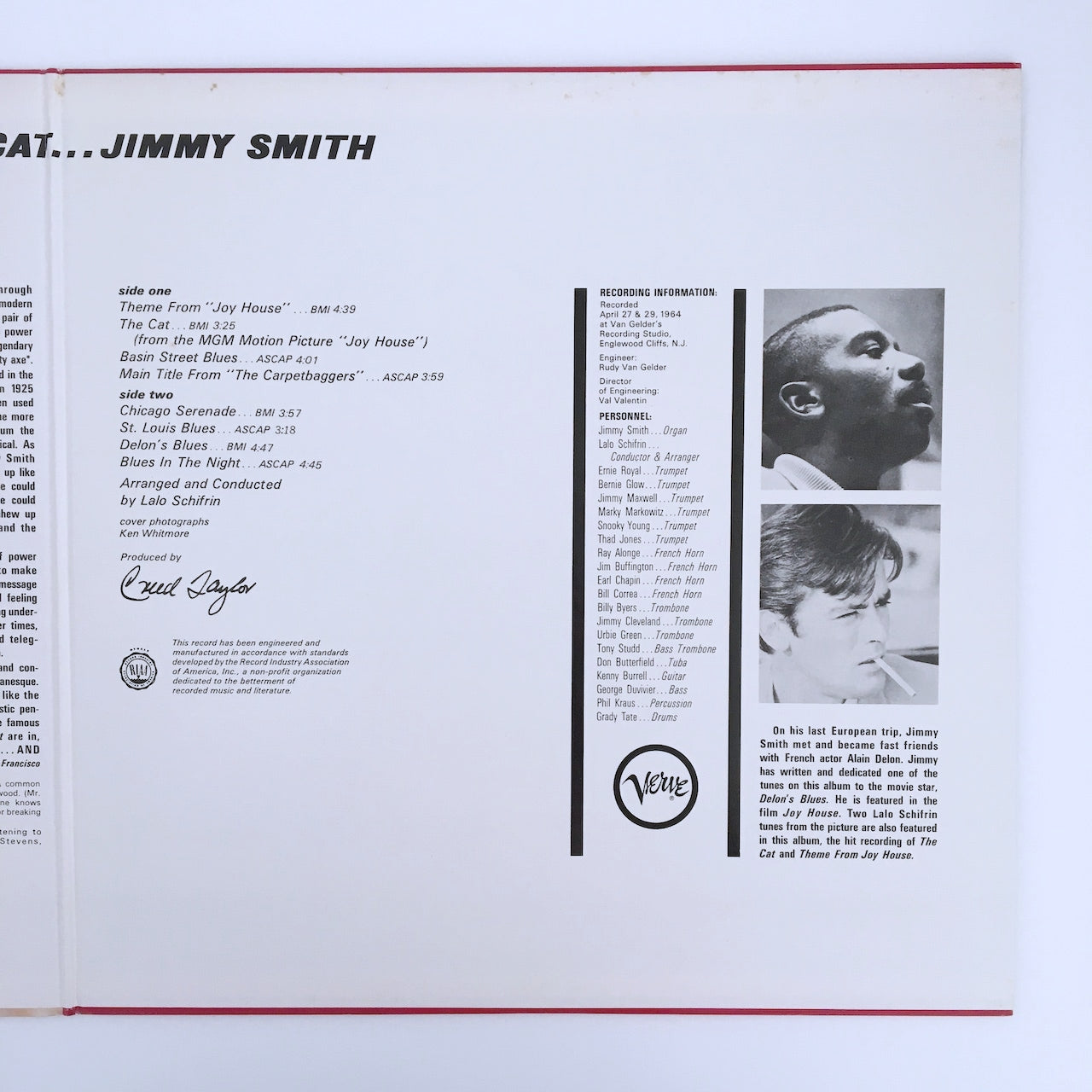 LP/  JIMMY SMITH / THE CAT / 国内盤 ライナー  VLP/ JIMMY SMITH / THE CAT / 国内盤 ライナー  VERVE MV2065 ERVE RECORDS MV2065