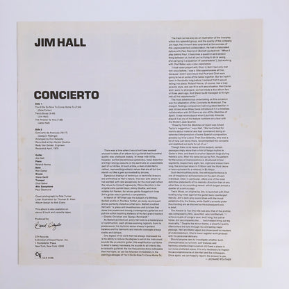 LP/ JIM HALL / CONCIERTO / 国内盤 ライナー(うすシミ) CTI RECORDS LAX-3186