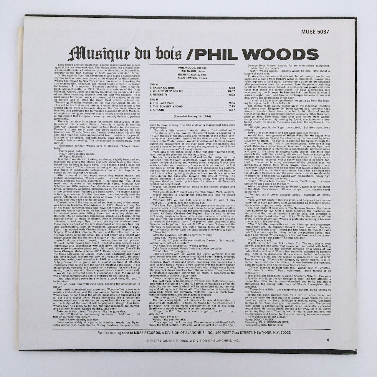 LP/ PHIL WOODS / MUSIQUE DU BOIS / US盤 MUSE MR5037