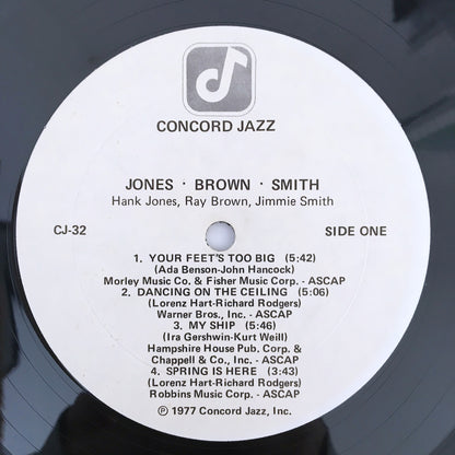 LP/ HANK JONES & RAY BROWN & JIMMIE SMITH / JONES・BROWN・SMITH / US盤 CONCORD JAZZ CJ32