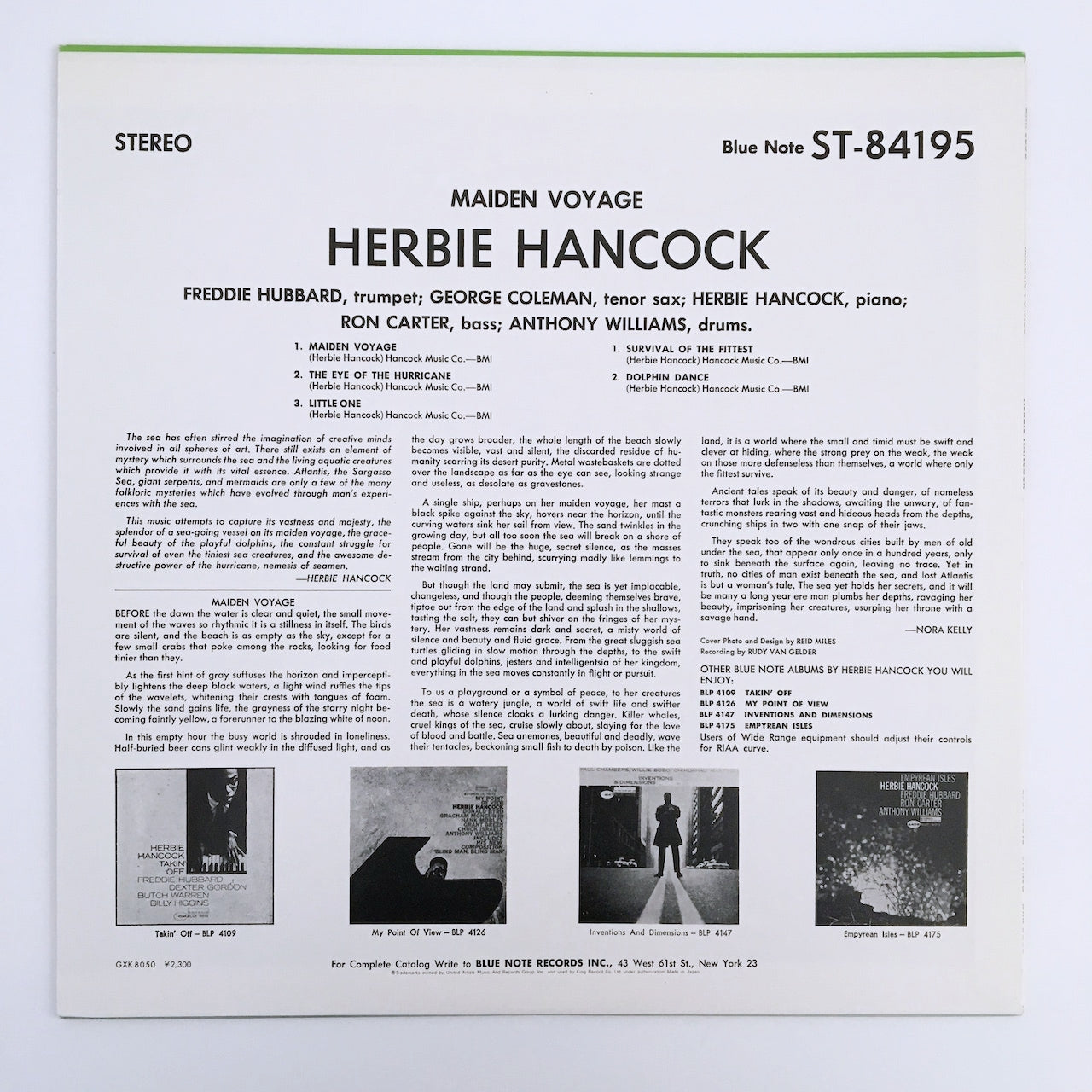 LP/ HERBIE HANCOCK / MAIDEN VOYAGE / 国内盤 ライナー  BLUE NOTE GXK8050