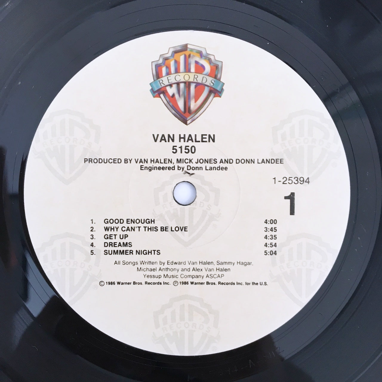 LP/ VAN HALEN / 5150 / US盤 オリジナル インナー付き WARNER BROS. 1-25394