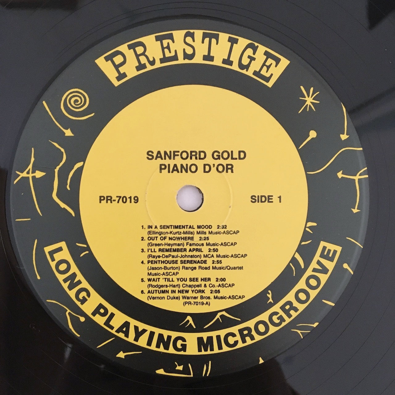 LP/ SANFORD GOLD / PIANO D'OR / US盤 直輸入 ライナー付き PRESTIGE WWLJ-7055