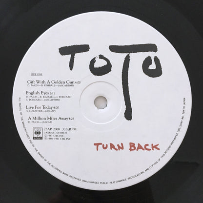 LP/ TOTO / TURN BACK / 国内盤 ライナー・スリーヴ付 CBS/SONY 25AP2000