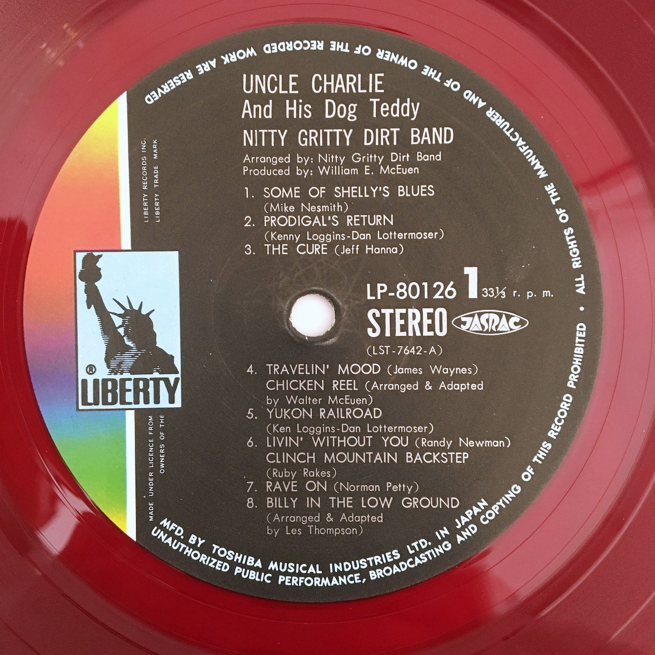 LP/ NITTY GRITTY DIRT BAND / UNCLE CHARLIE & HIS DOG TEDDY / 国内盤 帯・ライナー付き LIBERTY LP-80126