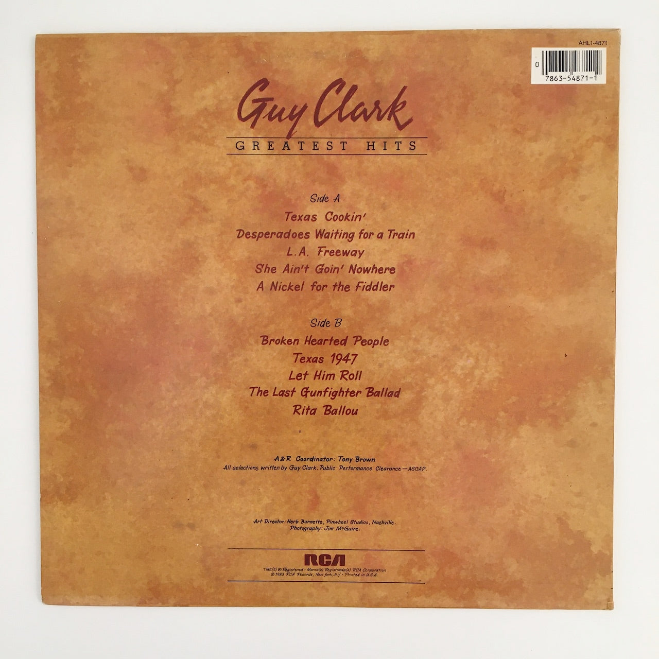 LP/ GUY CLARK / GUY CLARK GREATEST HITS / US盤 USオリジナル RCA  AHL14871