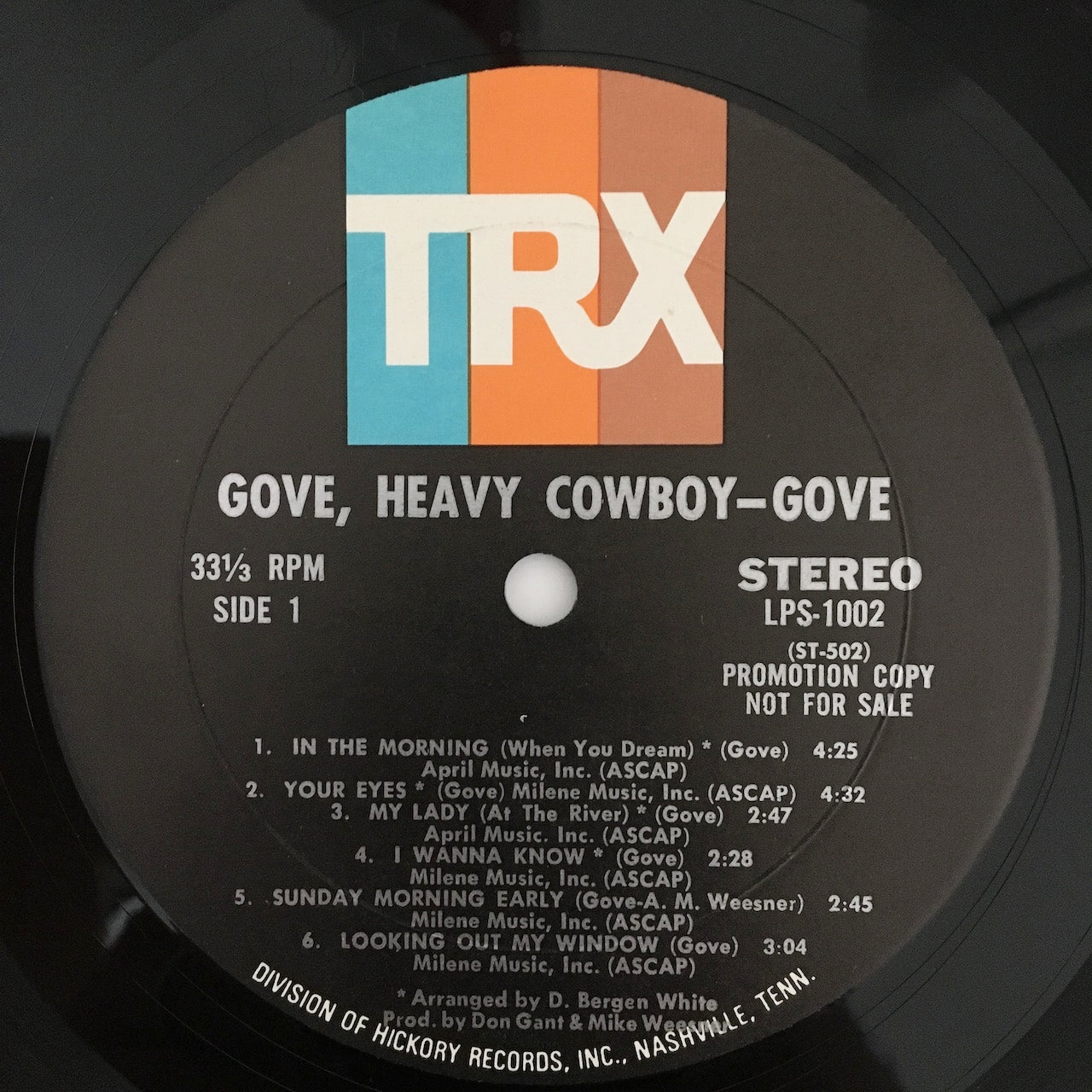 LP/ GOVE / HEAVY COWBOY / US盤 プロモ盤 TRX RECORD LPS1002