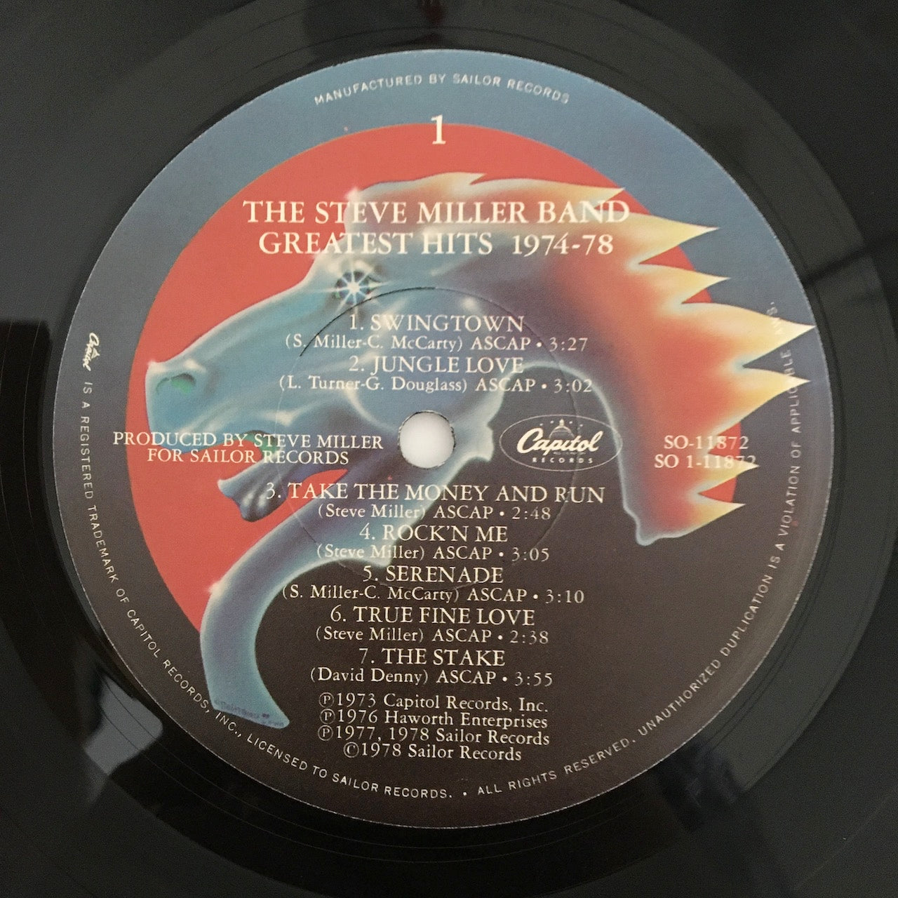 LP/ STEVE MILLER BAND  / GREATEST HITS 1974-78 / US盤 インナー付 CAPITOL SOO-11872