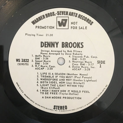 LP/ DENNY BROOKS / DENNY BROOKS / US盤 USオリジナル プロモ　白ラベル　WARNER BROS.  WS1822