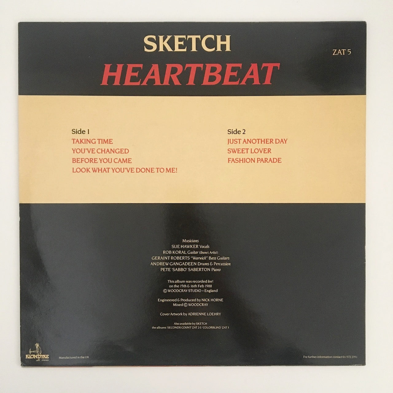 LP/ SKETCH / HEARTBEAT / UK盤 KLONDYKE STRINGS  ZAT5