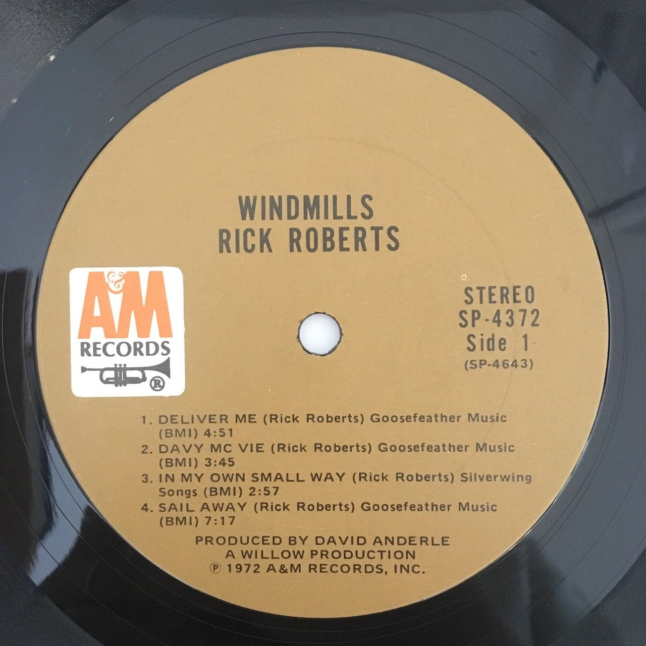 LP/ RICK ROBERTS  / WINDMILLS / US盤 オリジナル BROWNラベル A&M SP4372