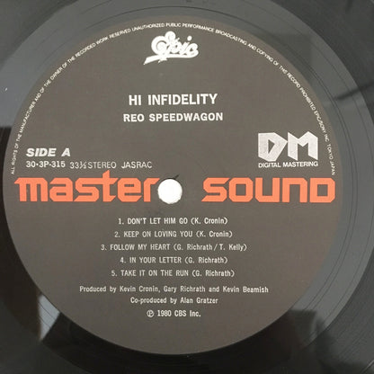 LP/ REO SPEEDWAGON  / HI INFIDELITY / 国内盤 MASTER SOUND 帯・ライナー付き  EPIC  30/3P-315