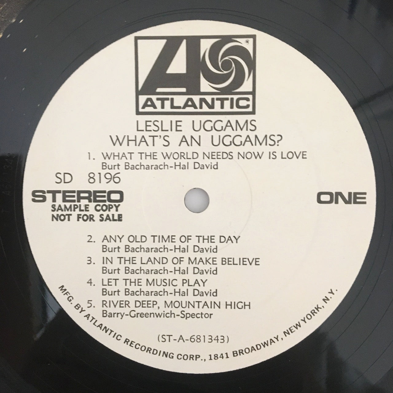 LP/ LESLIE UGGAMS / WHAT'S AN UGGAMS / US盤 プロモ ATLANTIC SD8196