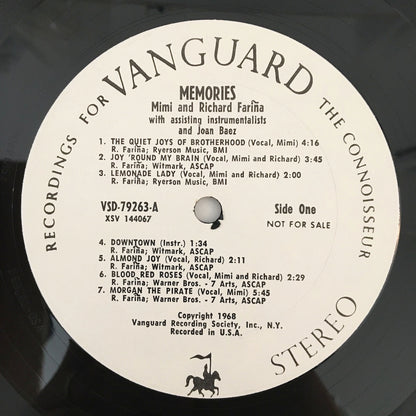 LP/ RICHARD AND MIMI FARIÑA / MEMORIES / US盤 USオリジナル VANGUARD VSD79263