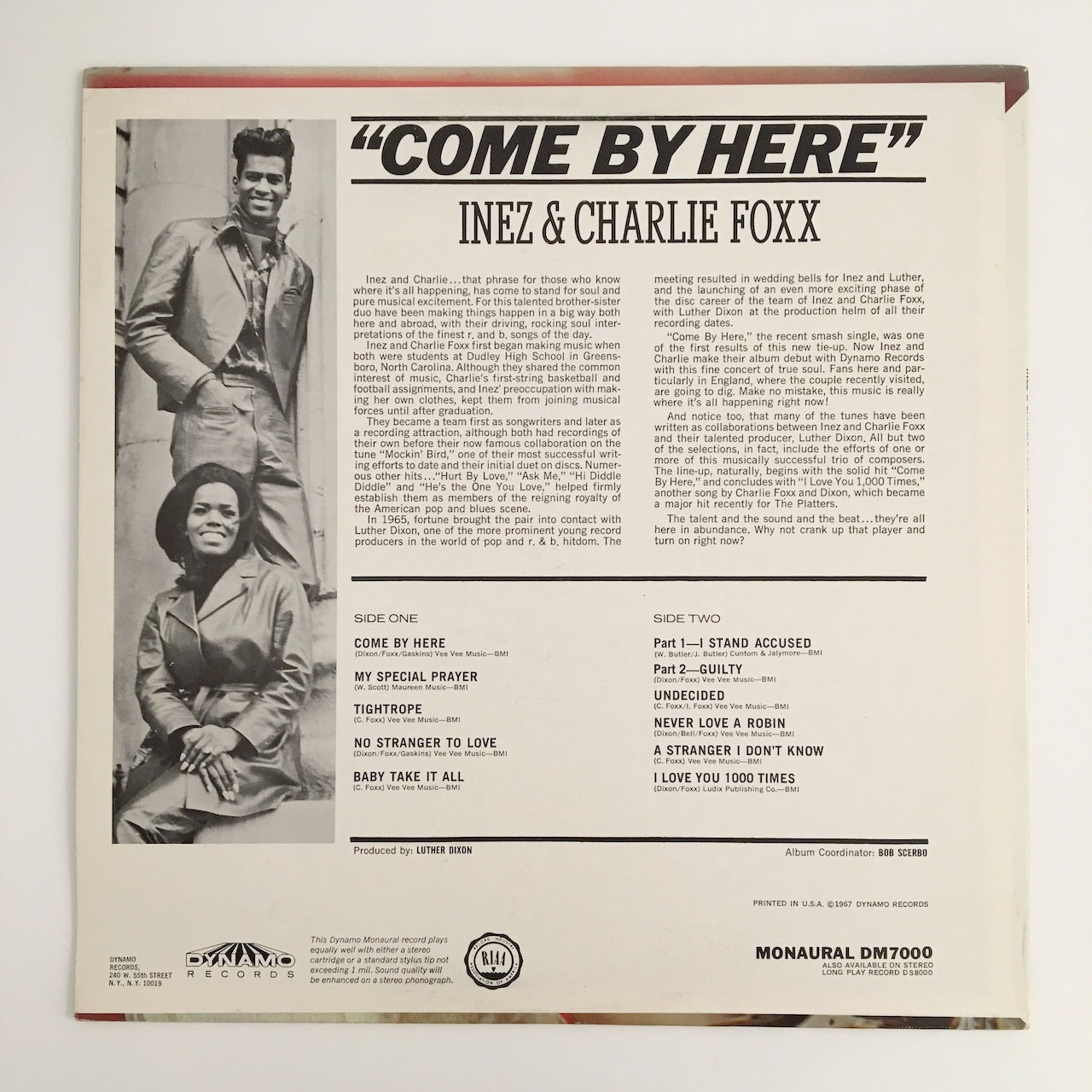 LP/ INEZ & CHARLIE FOXX / "COME BY HERE" / US盤 オリジナル SOUL DYNAMO RECORDS DM7000