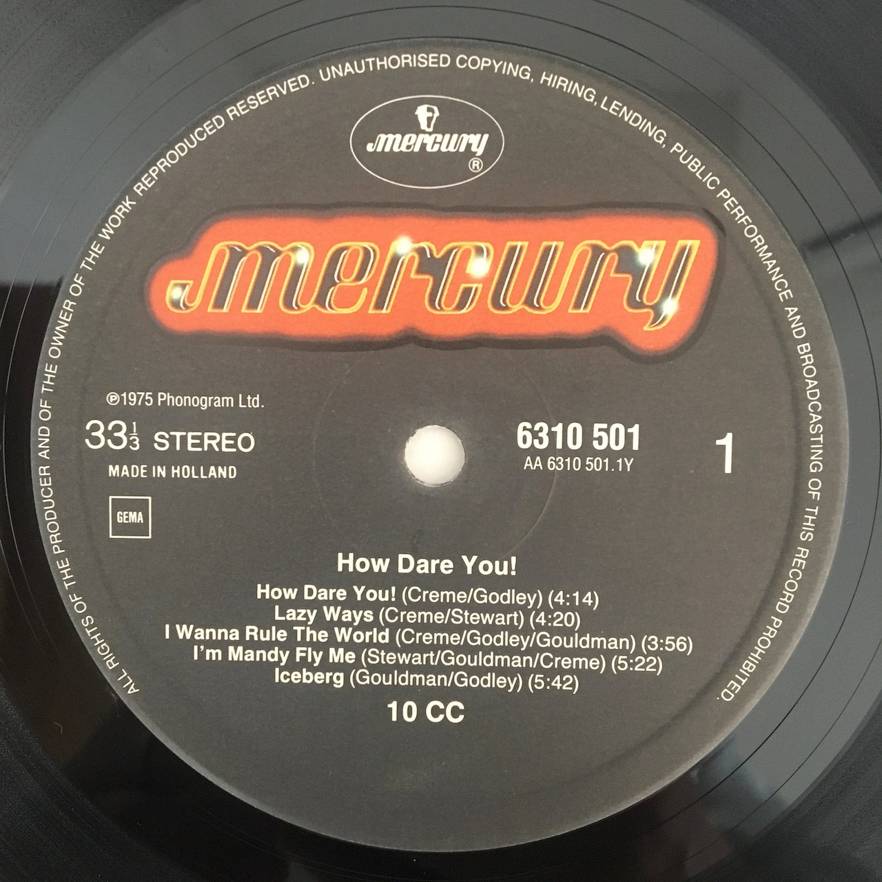 LP/ 10CC / HOW DARE YOU! / ドイツ盤 オランダプレス MERCURY 6310501