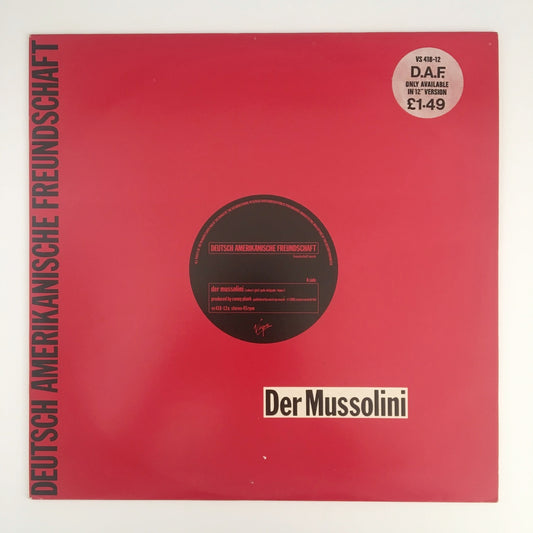 LP/ DEUTSCH AMERIKANISCHE FREUNDSCHAFT / DER MUSSOLINI / UK盤 オリジナル 45回転 VIRGIN VS418-12B