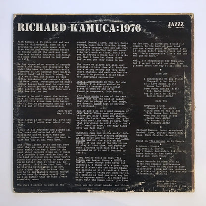 LP/ RICHARD KAMUCA / RICHARD KAMUKA QUARTET 1976 / US盤 ジャケット傷み JAZZ RECORDS JAZZ104