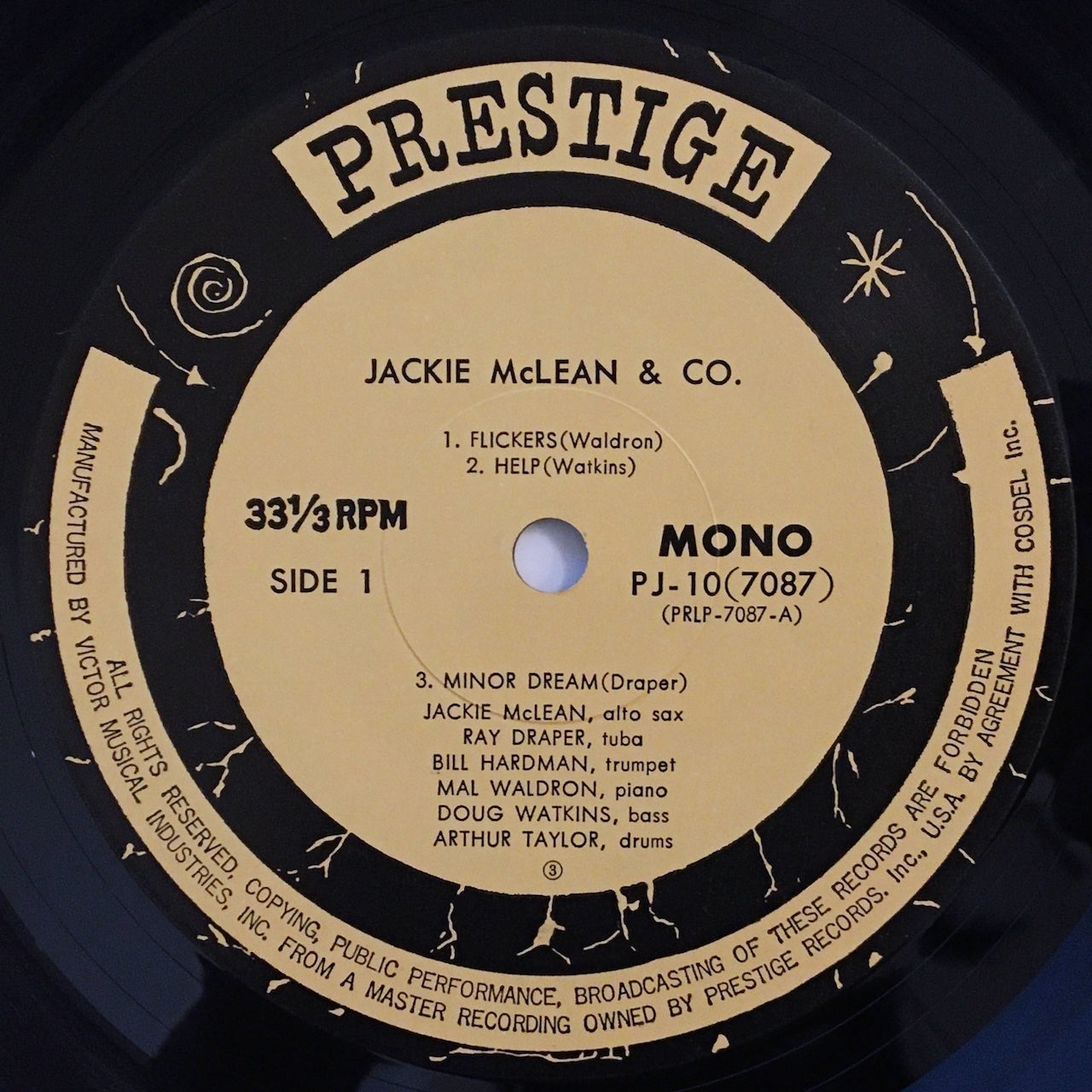 LP/ JACKIE McLEAN / JACKIE MCLEAN & CO. / 国内盤 元々ライナーなし PRESTIGE PJ-10-7087