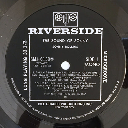 LP/ SONNY ROLLINS / THE SOUND OF SONNY / 国内盤 帯 (シミ) 、 ライナー  RIVERSIDE SMJ-6139(M)