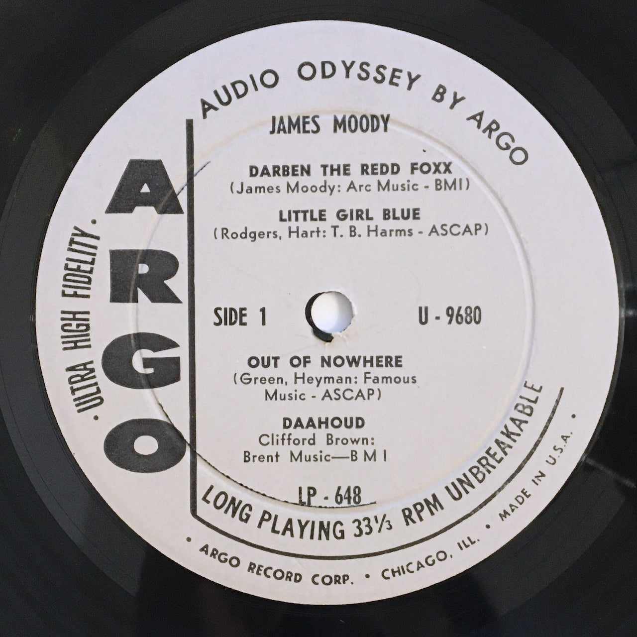 LP/ JAMES MOODY / JAMES MOODY / US盤 USオリジナル 灰ラベル DG  ARGO LP-648