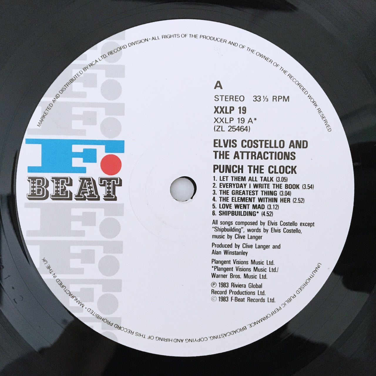 LP/ ELVIS COSTELLO & THE ATTRACTIONS / PUNCH THE CLOCK / UK盤 オリジナル F-BEAT XXLP19