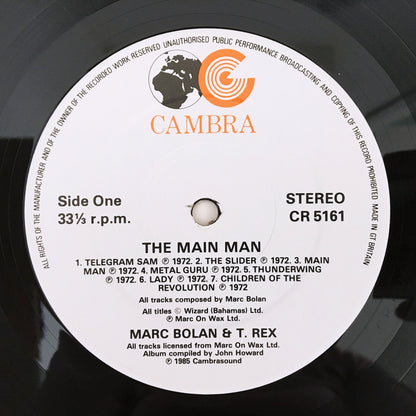 LP/ MARC BOLAN & T. REX. / THE MAIN MAN / UK盤 EP付きです! CAMBRA CR5161