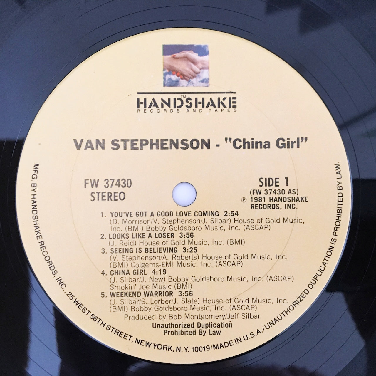 LP/ VAN STEPHENSON / CHINA GIRL / US盤 HANDSHAKE FE37430