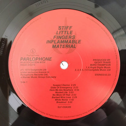 LP/ STIFF LITTE FINGERS / INFLAMMADLE MATERIAL / 再発盤 PARLOPHONE 190295448