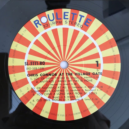 LP/ CHRIS CONNOR / AT THE VILLAGE GATE / 国内盤  ライナー付き ROULETTE SL5111RO