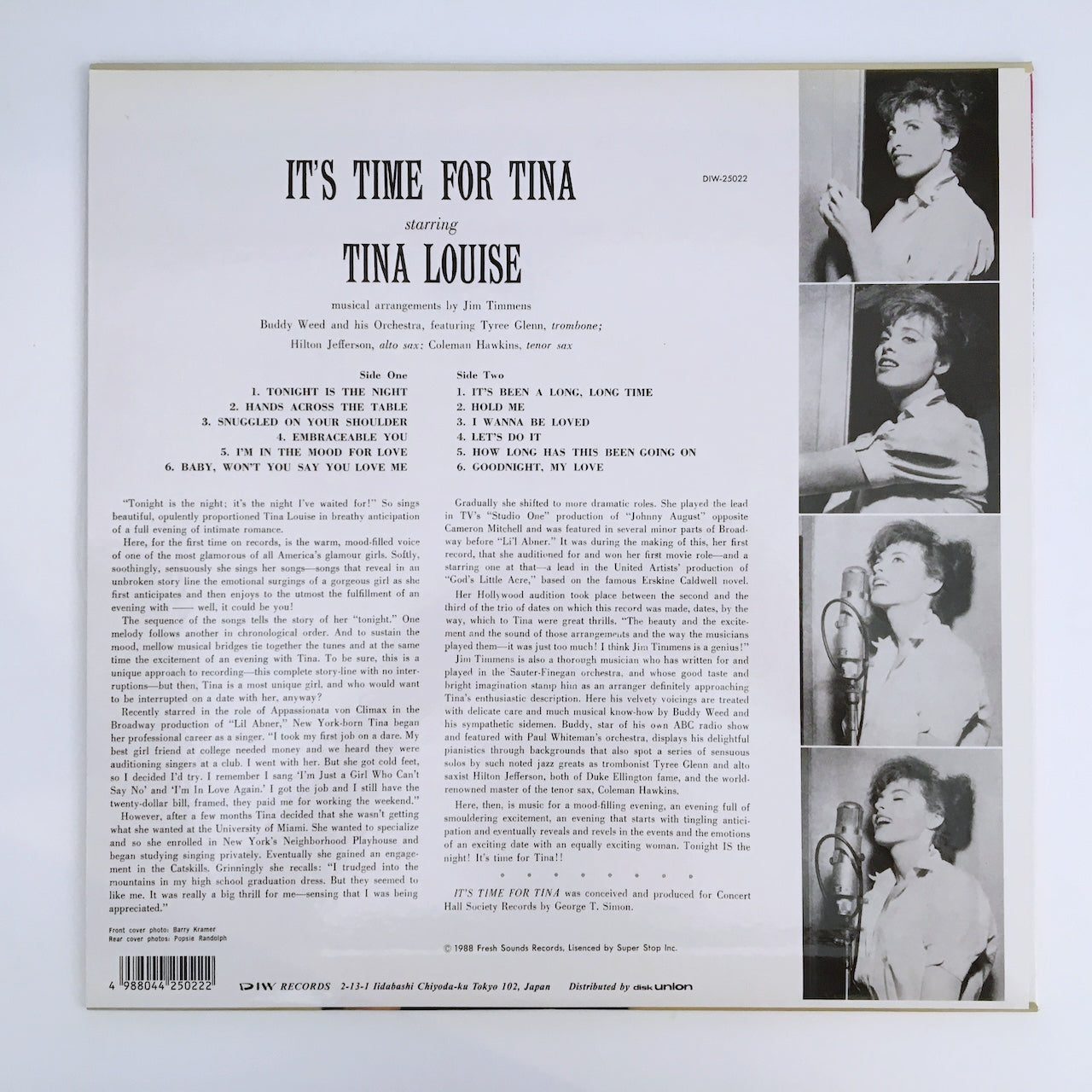 LP/ TINA LOUISE / IT'S TIME FOR TINA / 国内盤 ライナー DIW DIW-25022