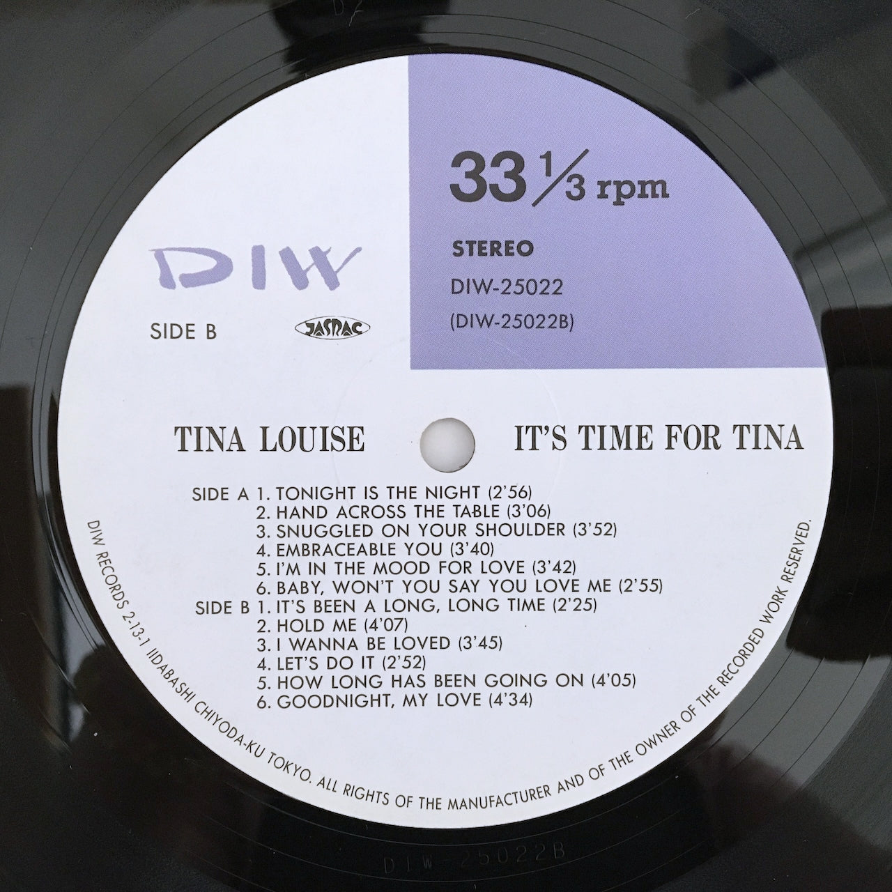 LP/ TINA LOUISE / IT'S TIME FOR TINA / 国内盤 ライナー DIW DIW-25022