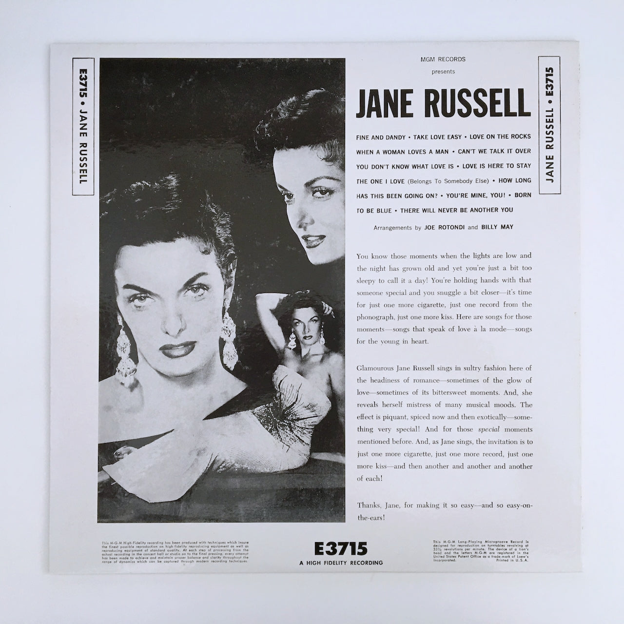 LP/ JANE RUSSELL / JANE RUSSELL / 国内盤 ライナー欠 MGM POJJ1539