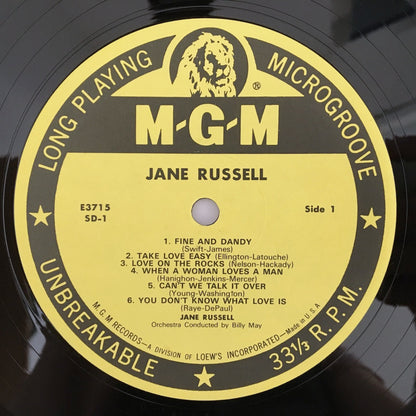 LP/ JANE RUSSELL / JANE RUSSELL / 国内盤 ライナー欠 MGM POJJ1539