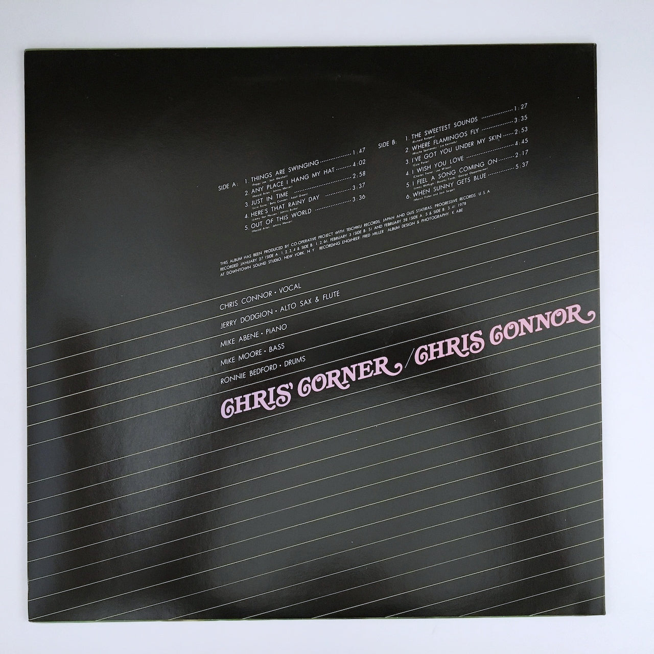 LP/ CHRIS CONNOR / CHRIS' CORNER / 国内盤 ライナー(うすシミ) VOCAL PROGRESSIVE ULS-1671-G