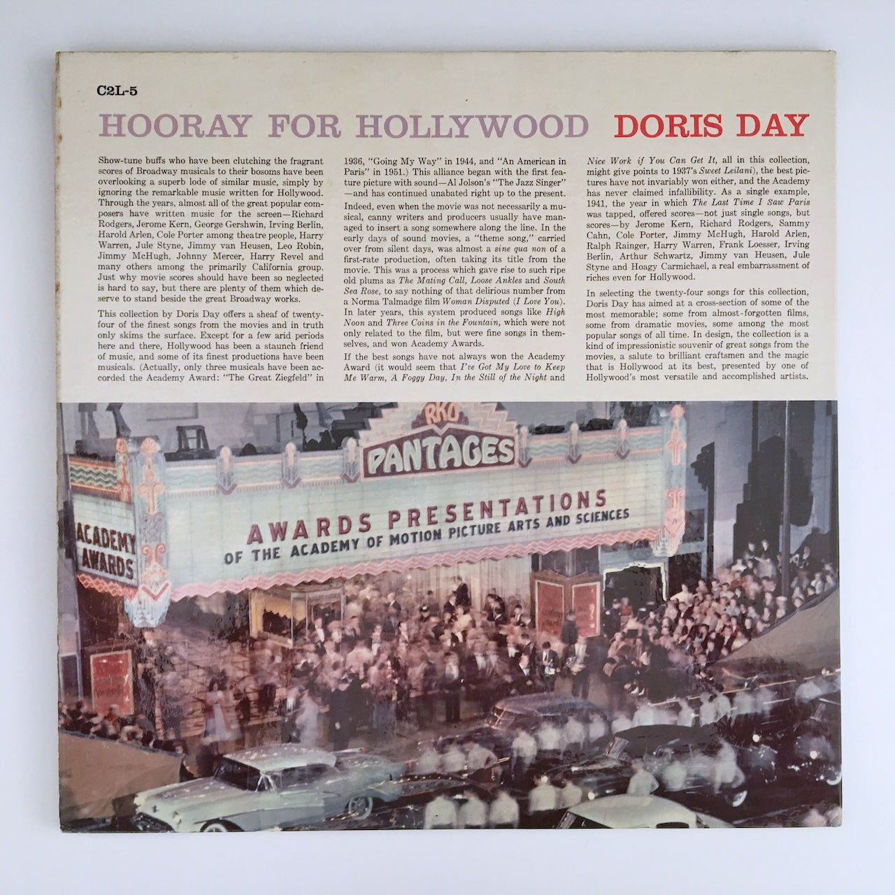 LP/ DORIS DAY / HOORAY FOR HOLLYWOOD / US盤 USオリジナル 2枚組 プロモ　白ラベル 6EYES 深溝  COLUMBIA C2L-5 40724