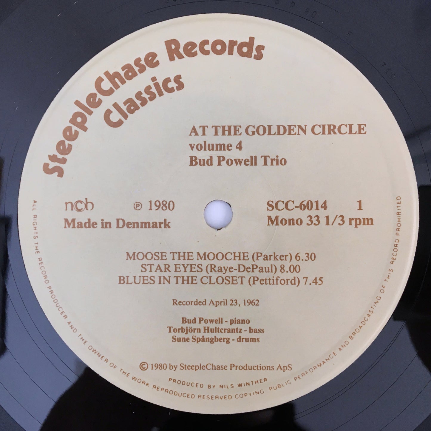 LP/ BUD POWELL / AT THE GOLDEN CIRCLE VOLUME 4 / デンマーク盤 STEEPLE CHAISE SCC6014