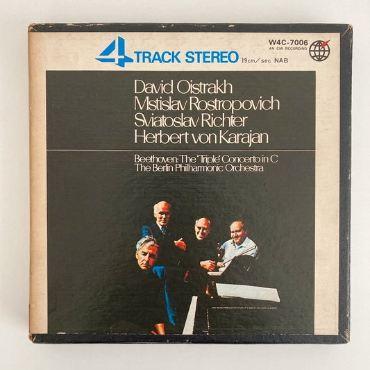 オープンリールテープ / オイストラフ、カラヤン他 / ベートーヴェン:三重協奏曲 / 日本盤  ライナー 7号 19cm/s (7 1/2IPS) 4トラック EMI W4C-7006