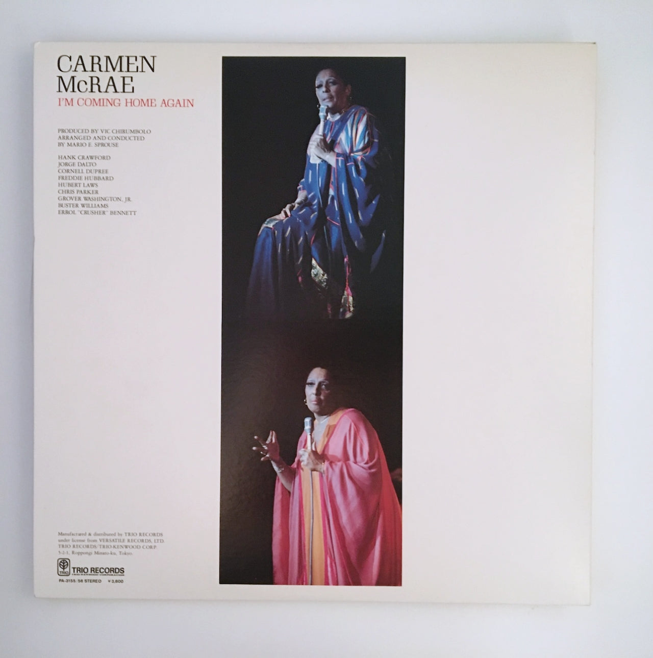 LP/ CARMEN McRAE / I'M COMING HOME AGAIN / 国内盤 2枚組  帯・ライナー TRIO PA3155/6