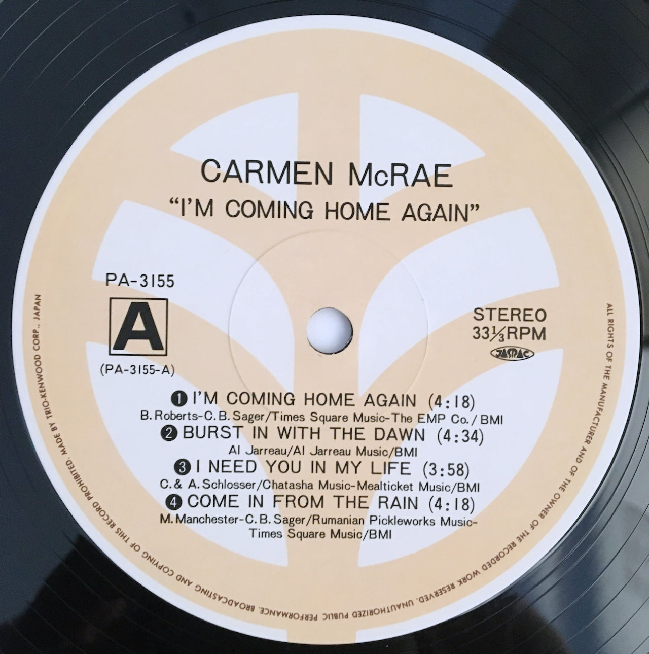 LP/ CARMEN McRAE / I'M COMING HOME AGAIN / 国内盤 2枚組  帯・ライナー TRIO PA3155/6