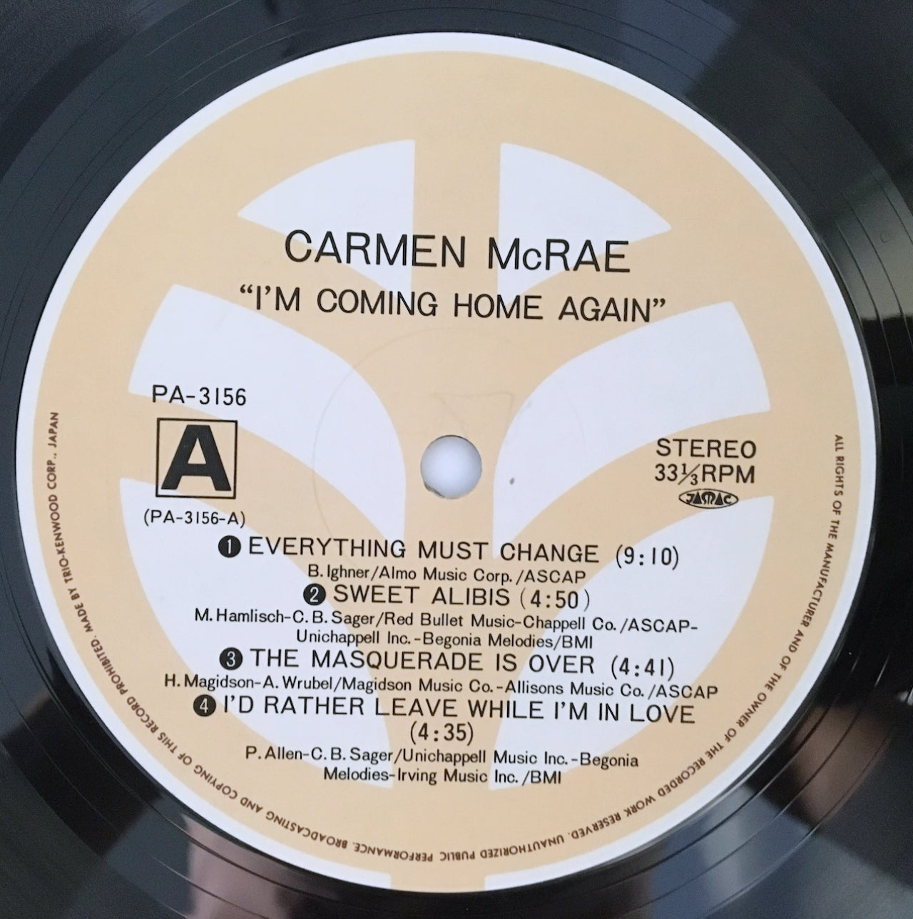 LP/ CARMEN McRAE / I'M COMING HOME AGAIN / 国内盤 2枚組  帯・ライナー TRIO PA3155/6