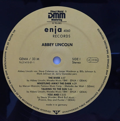 LP/ ABBEY LINCOLN / TALKING TO THE SUN / ドイツ盤 ボーカル ENJA RECORDS ENJA4060