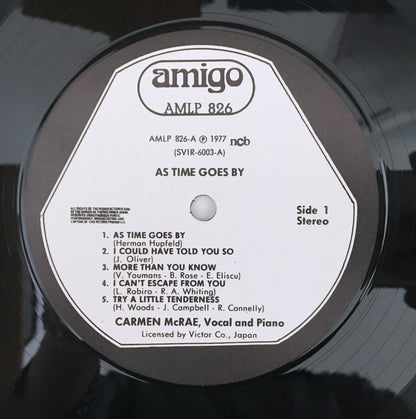 LP/ CARMEN McRAE / AS TIME GOES BY / スウェーデン盤 AMIGO AMLP826