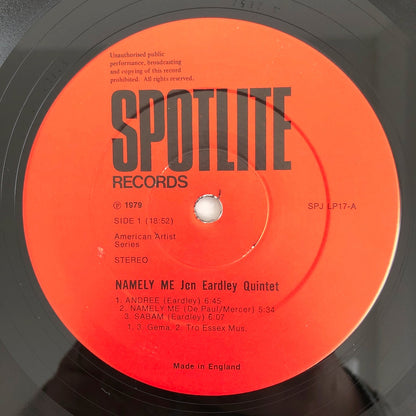 LP/ JON EARDLEY  / NAMELY ME / UK盤 SPOTLITE SPJLP17