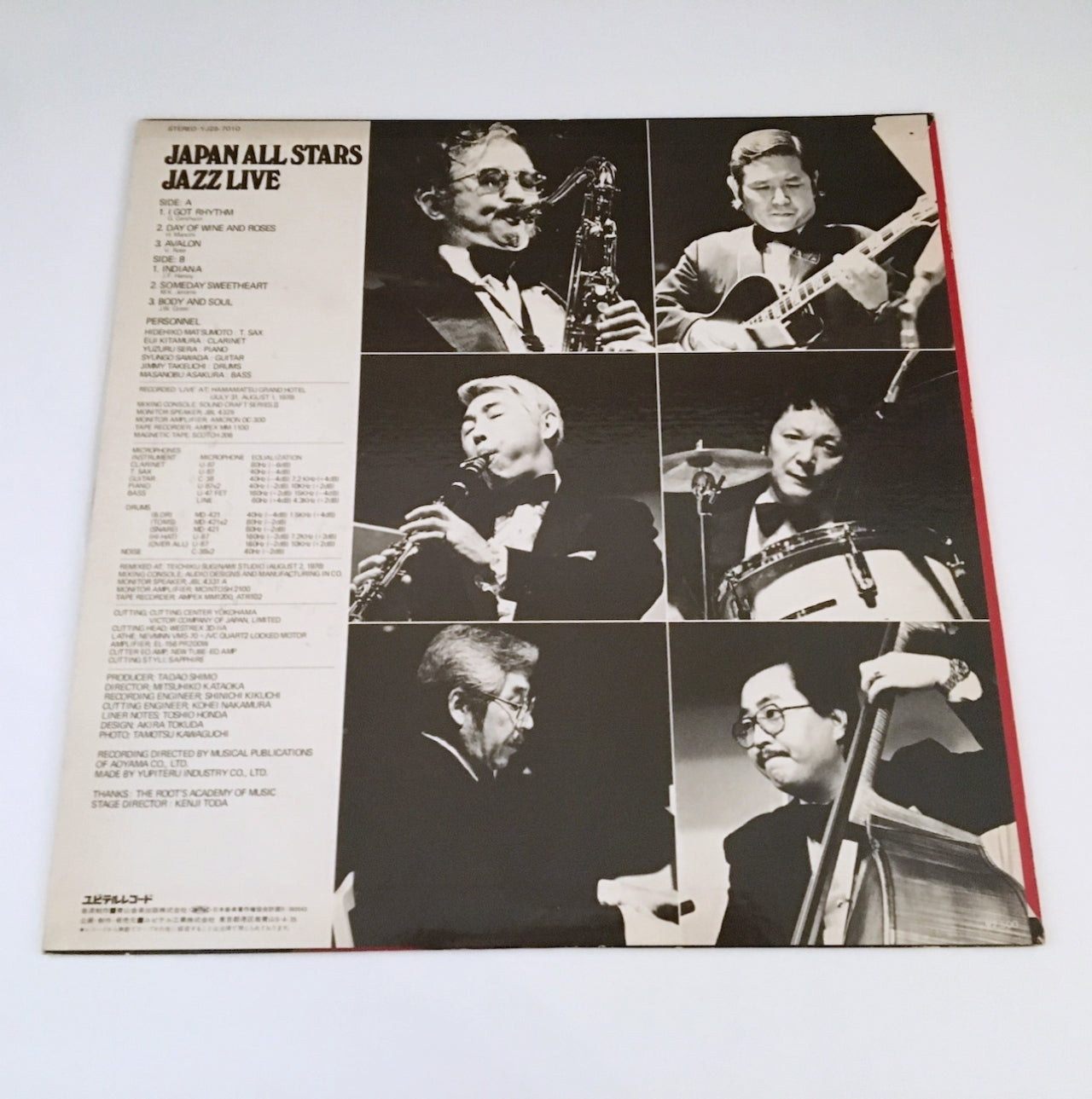 LP/ JAPAN ALL STARS / JAZZ LIVE / 国内盤 見本盤 ライナー付き  YUPITERU YJ25-7010