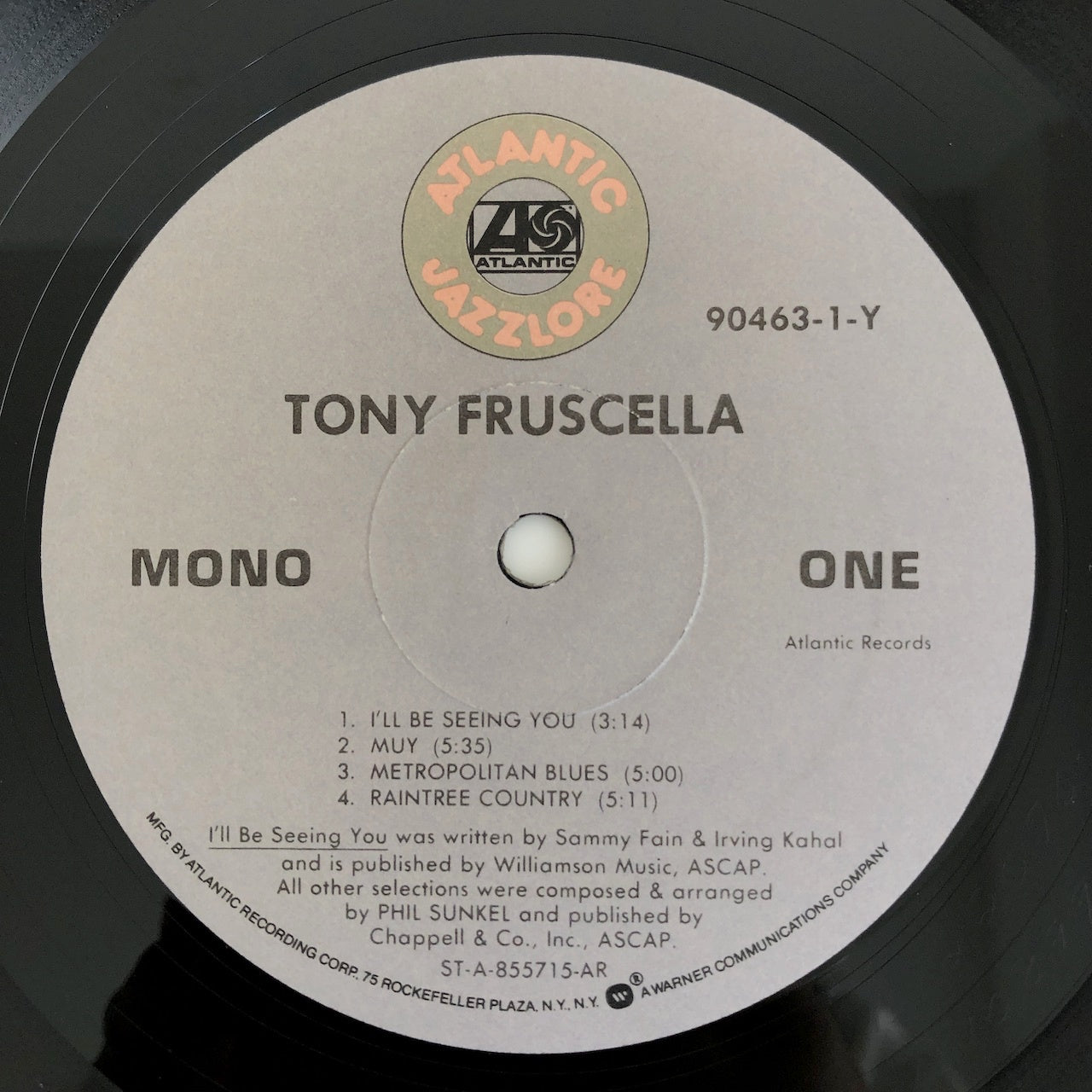 LP/ TONY FRUSCELLA / TONY FRUSCELLA / US盤 インナー付き ATLANTIC 90463-1Y